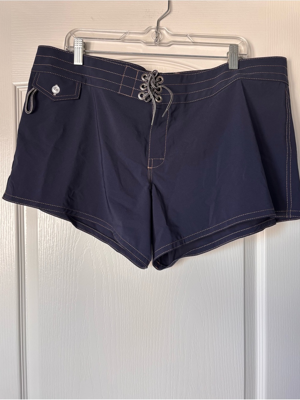 Birdwell Beach Britches 405 board shorts Women size 18 Navy USA Made NEW